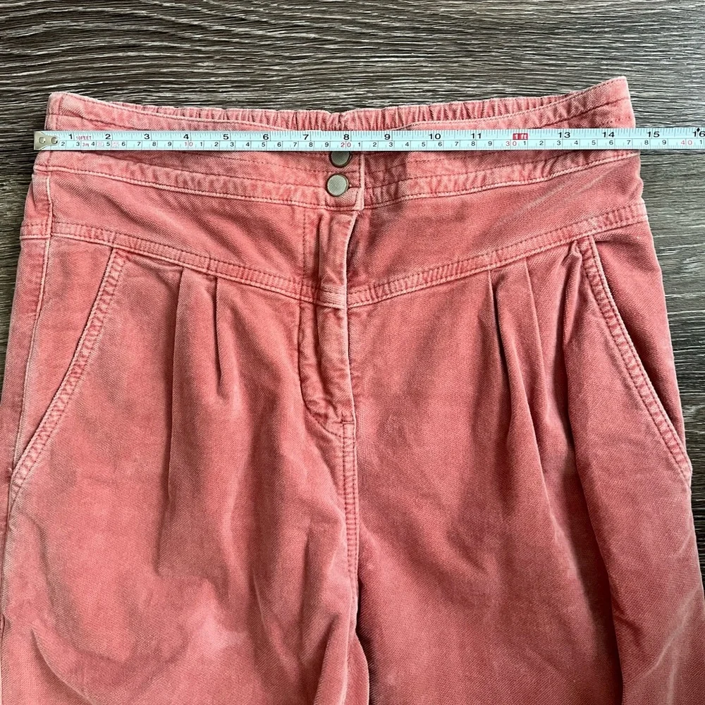 Anthropologie Kalea Pleated Corduroy Jogger Pants Pink - Picture 6 of 9